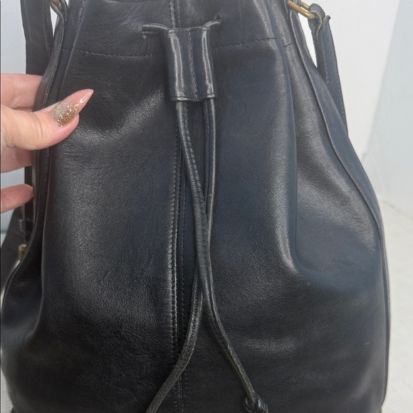 1990's COACH Classic Lula's Legacy black leather drawstring bucket MADE IN USA - Picture 7 of 11